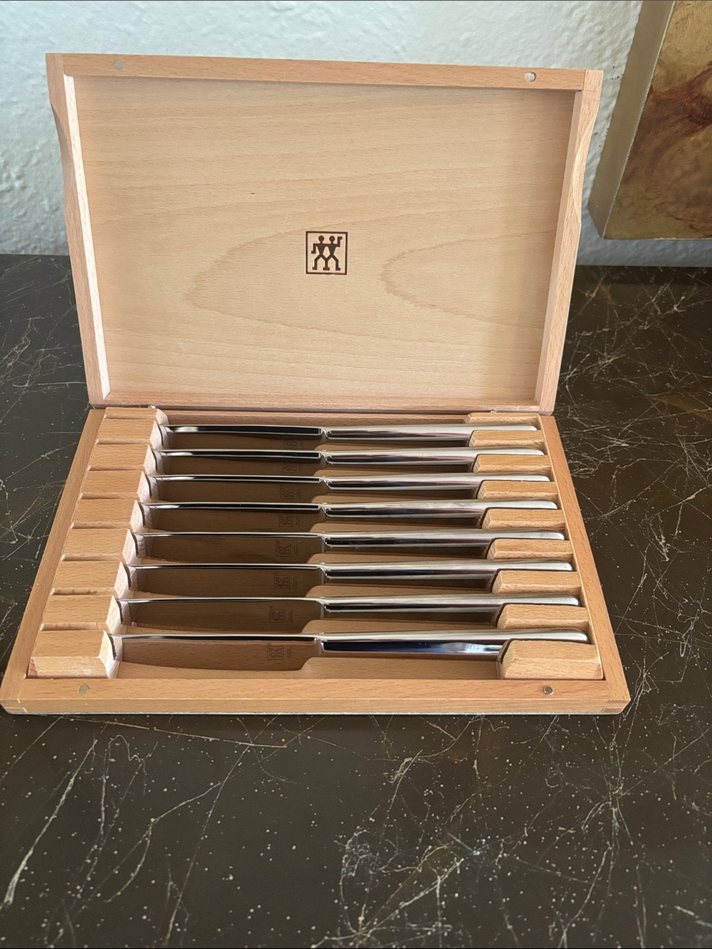 ZWILLING J.A. Henckels Silver Steak Knife Set in Wood Box